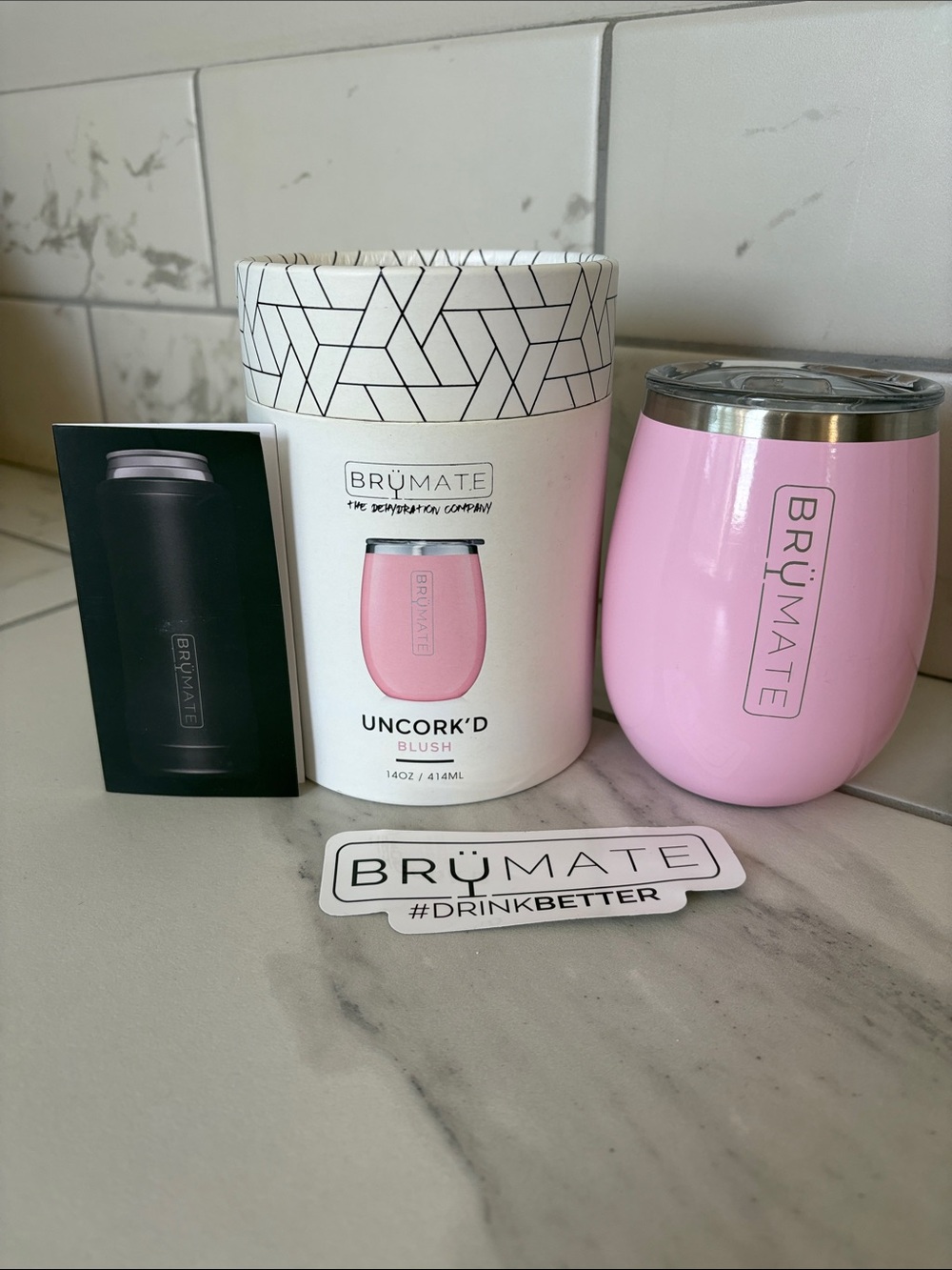 BrüMate Uncork'd Blush Wine Tumbler - 14 oz
